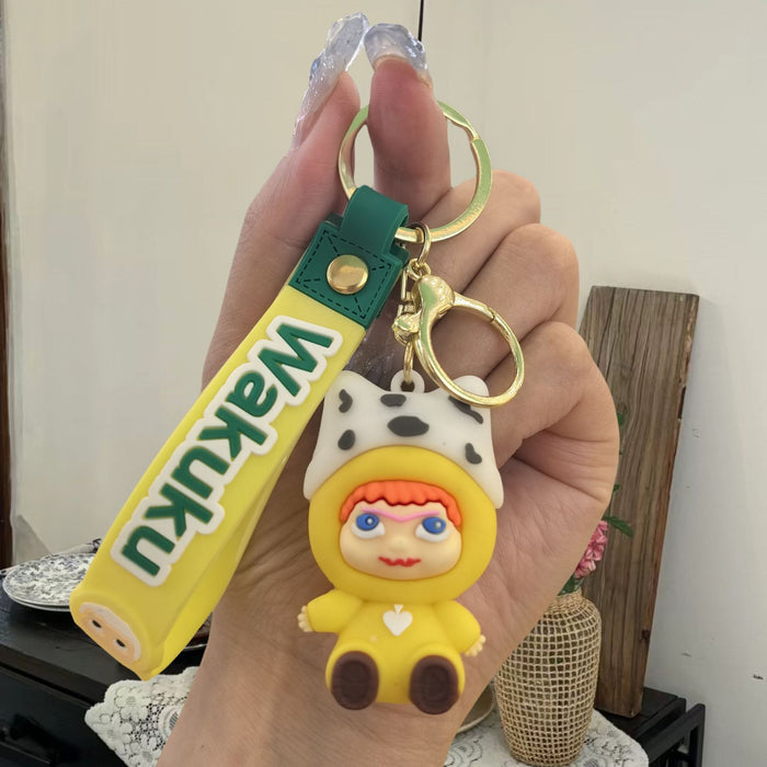 Wholesale Cartoon soft rubber 3D doll pendant Keychains