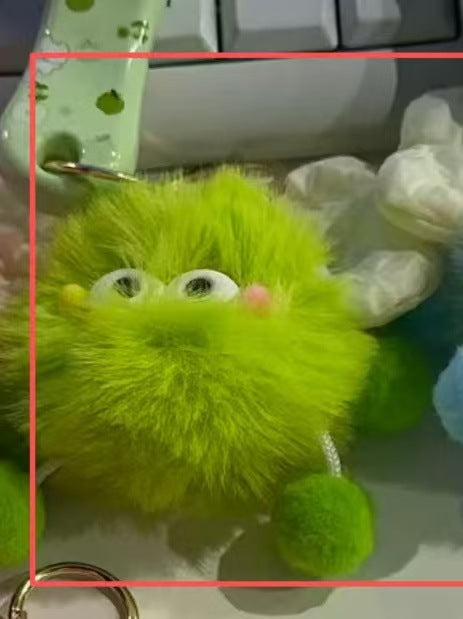 Wholesale Cute plush butterfly knot charcoal ball pendant keychain