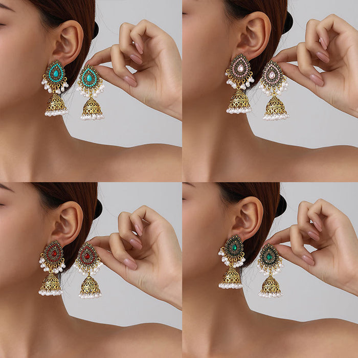 Wholesale Bohemian Retro Ethnic Style Turquoise Earrings