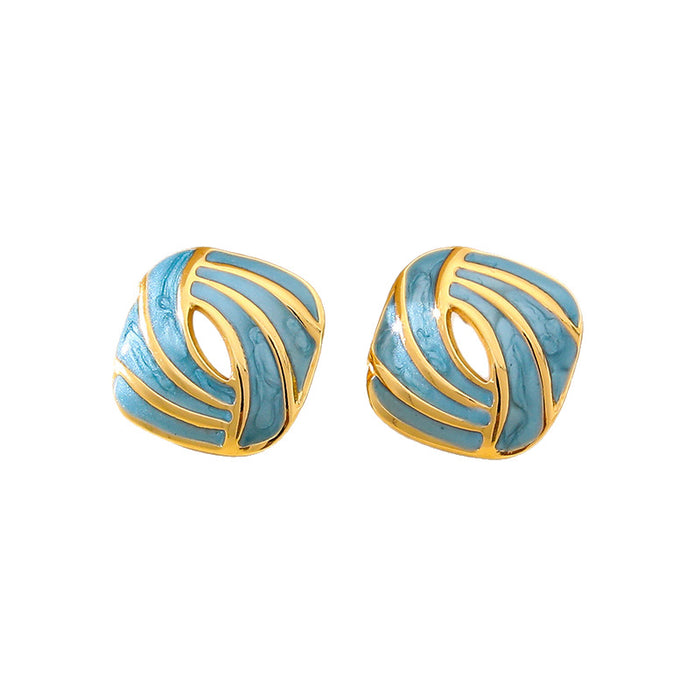 Wholesale hollow oval earrings titanium steel earrings