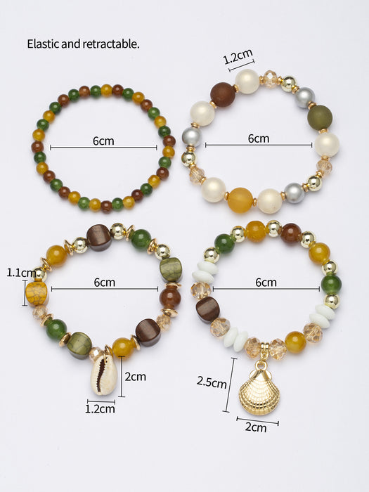Wholesale Bohemian Shell Crystal Multi-layer Beads Bracelet JDC-BT-FeiYa007
