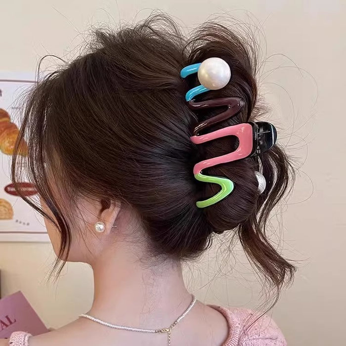 Wholesale Ankora Red Grab Clip Women's Hairclip  Temperament Large Shark Clip Autumn and Winter Back Head Clip Hair Disc Headwear