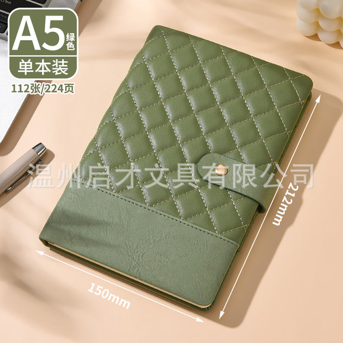 Wholesale Notebook Pu Spliced Rhombus Hand Ledger Creative High-Value Business Notepad