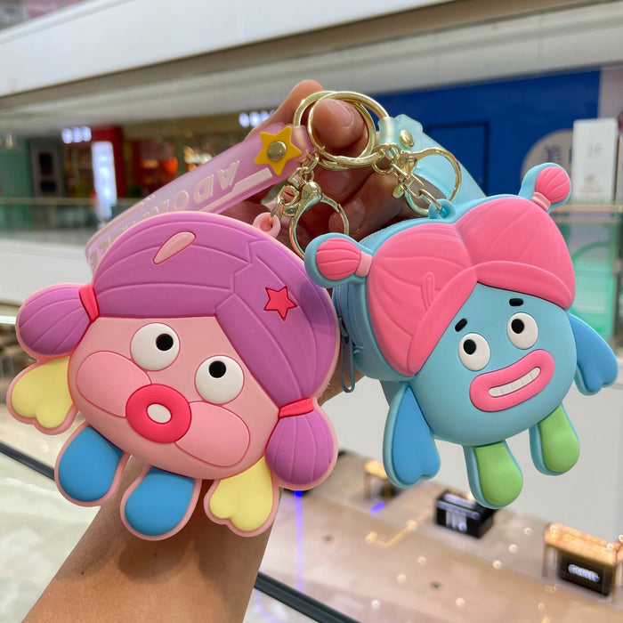 Wholesale Silicone coin purse, cute keychain, children's mini wallet, backpack pendant