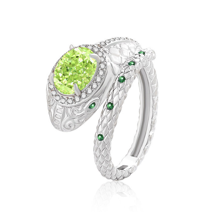 Wholesale Real Gold Plated Copper Geometric Snake Ring with High Carbon Diamond Fashion Jewelry Gift