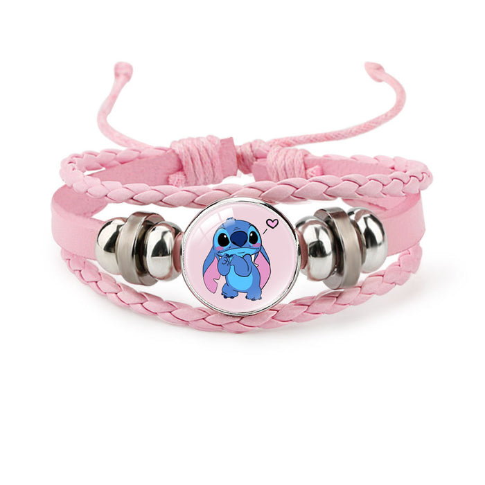 Wholesale Cute Cartoon Multi-Layer Braided Leather Beaded Bracelet