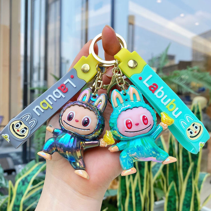 Wholesale Electroplated iridescent sheep keychain