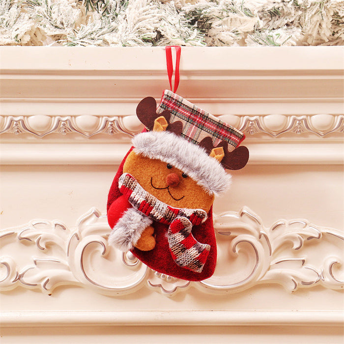 Wholesale Christmas socks Christmas socks gift bag pendant children candy bag cartoon small size gift bag decorations