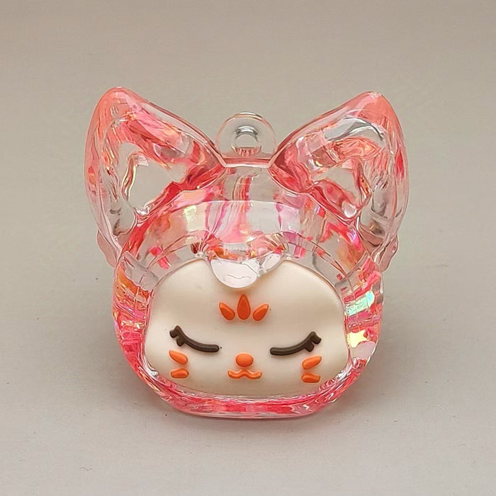 Wholesale Acrylic Oil-in-the-Box Luminous Bubble Beads Fox Keychain Desktop Ornaments