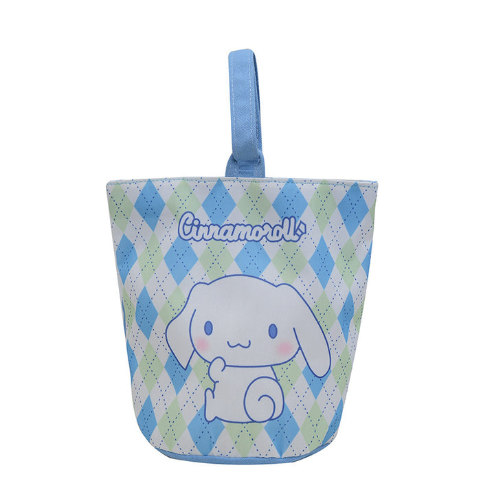 Wholesale Illustration bucket bag cute hand-held cartoon work lunch bag graffiti canvas bag