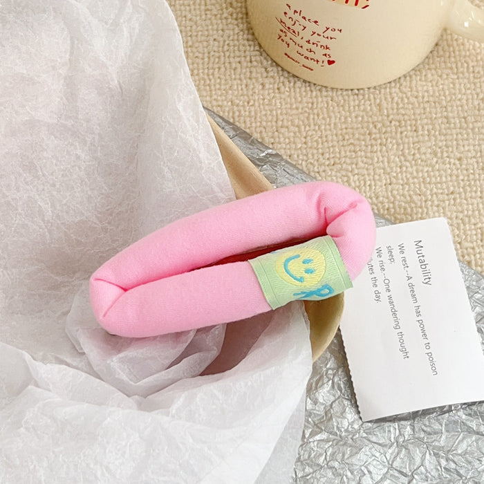 Wholesale Fabric Face Bangs Hair Clip for Women,  Cute Side Clip Hair Accessory Trendy Beige Design for Everyday Use