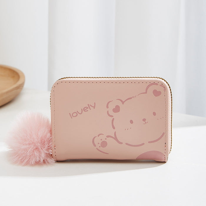 Wholesale Women's Short Wallet Fashionable and Simple Cartoon Zipper Wallet Mini Multi Slot Zero Wallet Wallet Holder JDC-WT-QJR004