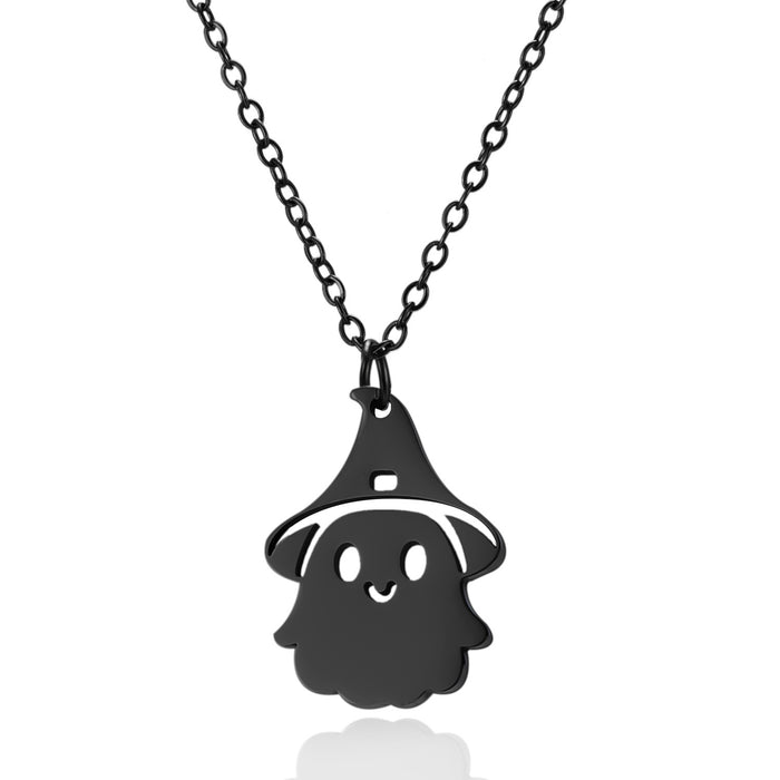 Wholesale  Element Titanium Steel Necklace Pumpkin Head Ghost Jewelry Pendant Personalized All-match Witch Necklace
