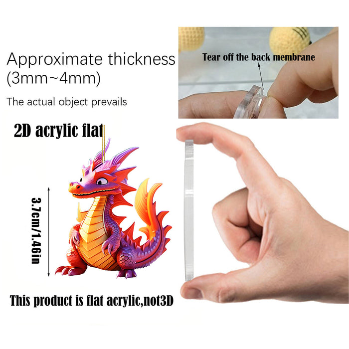 Wholesale Christmas Advent Day Blind Box Cute Baby Dragon Acrylic Ornament