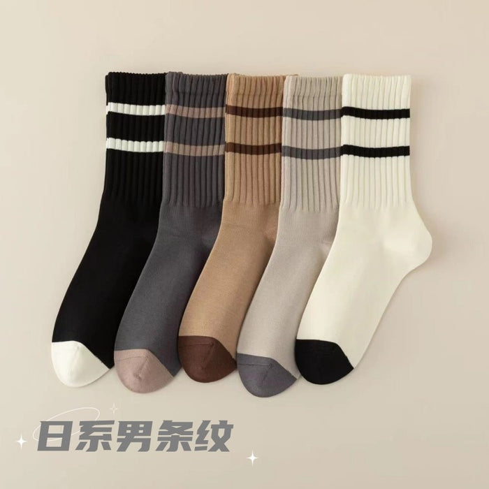 Wholesale Women's Solid Color Thick Pile Socks Women's Socks Coffee Color Vertical Bar Confinement Socks JDC-SK-JiaMu008