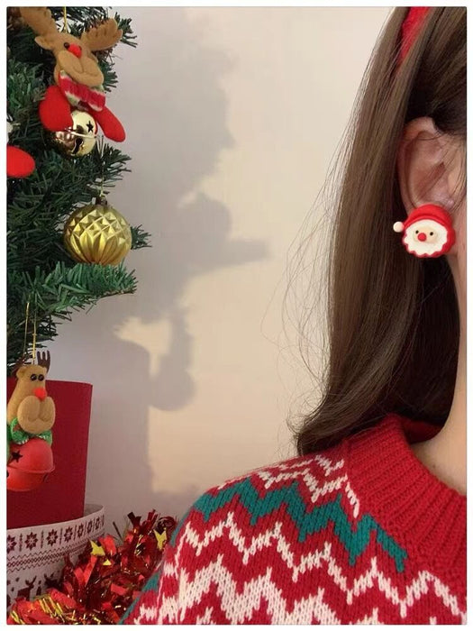 Wholesale Cartoon Cute Christmas Series Plastic Earrings JDC-ES-KaLu018