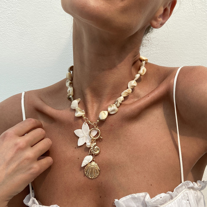 Wholesale Special-Shaped Pearl Shell Ocean Style Necklace Bracelet Personalized Irregular Elegant Necklace