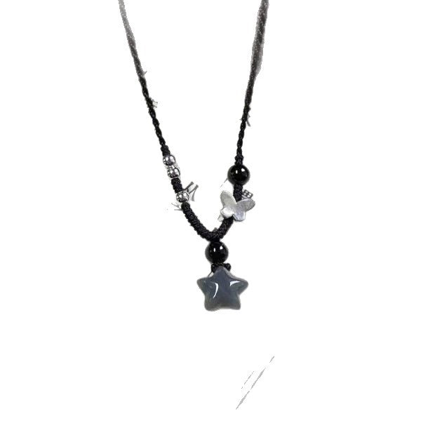Wholesale Star Butterfly Woven Pendant Necklace Vintage Clavicle Necklace