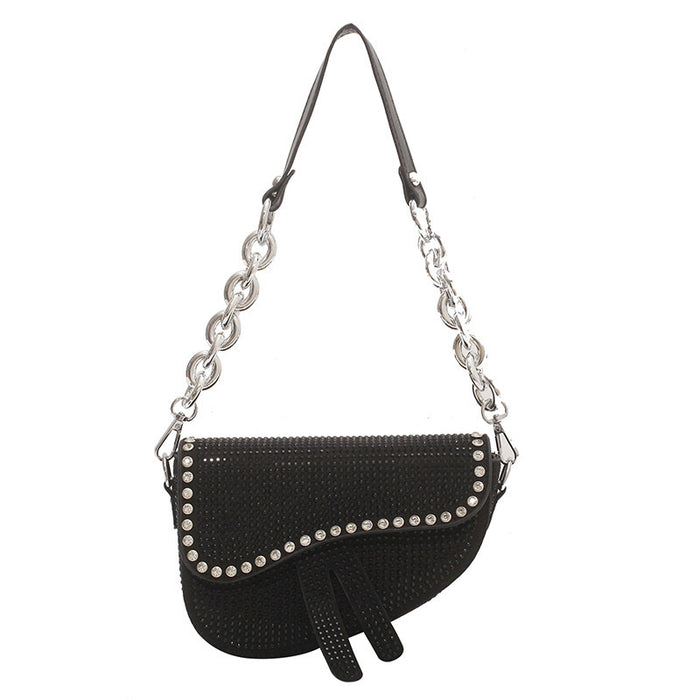Wholesale Fashion Thick Chain Bright Diamond Shoulder Bag JDC-SD-Yuanai001