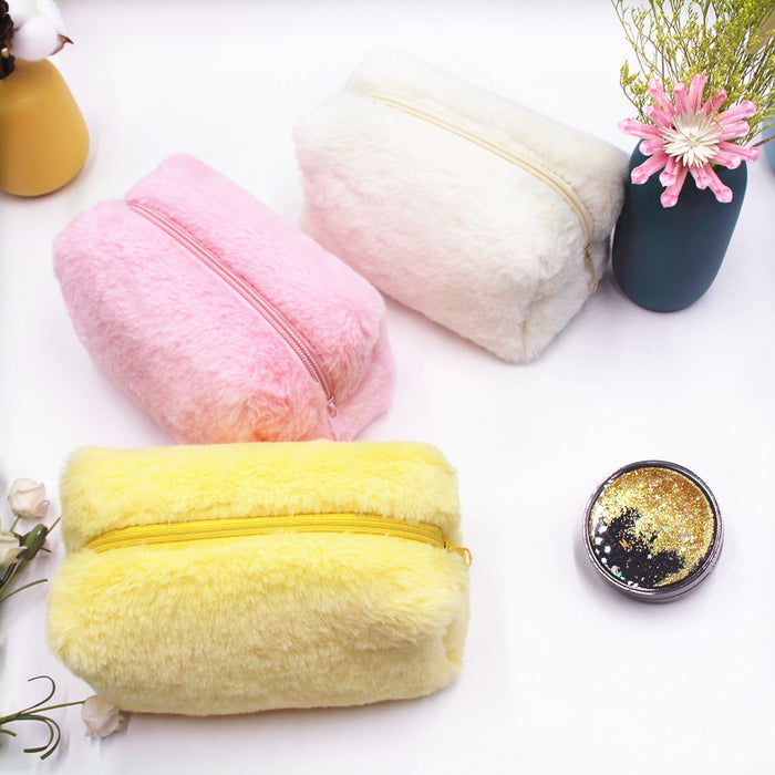 Wholesale Macaron Plush Handbag Portable Makeup Bag Pencil Case JDC-CB-AYM001