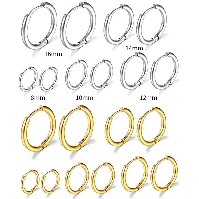 Wholesale Hot Selling Stainless Steel Earrings New Round Earrings for Men European and American Body Piercing Accessories JDC-ES-YaChen010