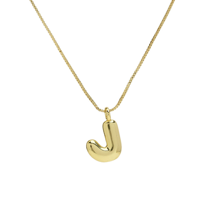 Wholesale 18k Brass Glossy Balloon 26 English Letters Necklace JDC-NE-BaiYi004