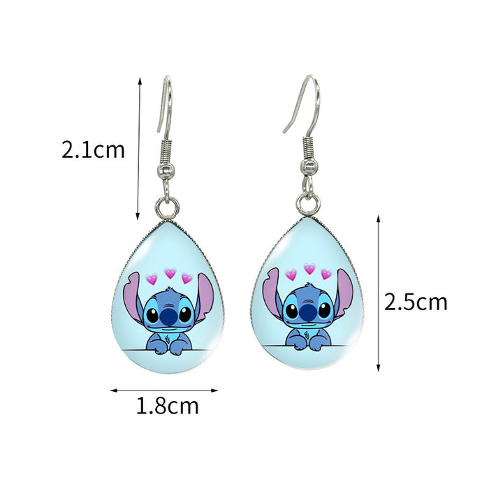 Wholesale Cartoon Christmas Water Drop Alloy Shaped Time Gemstone Earrings JDC-ES-XiangL061