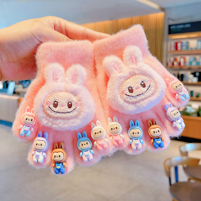 Wholesale Cartoon dolls  finger cots for babies,  with plush and thick windproof material
