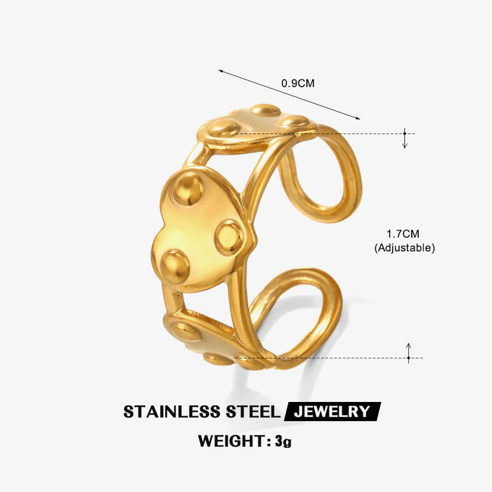 Wholesale Stainless steel female hip hop Gold Plated Rings Adjustable rings