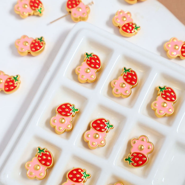 Wholesale Cartoon matte gold flower straight hole loose bead handmade DIY bracelet necklace bead