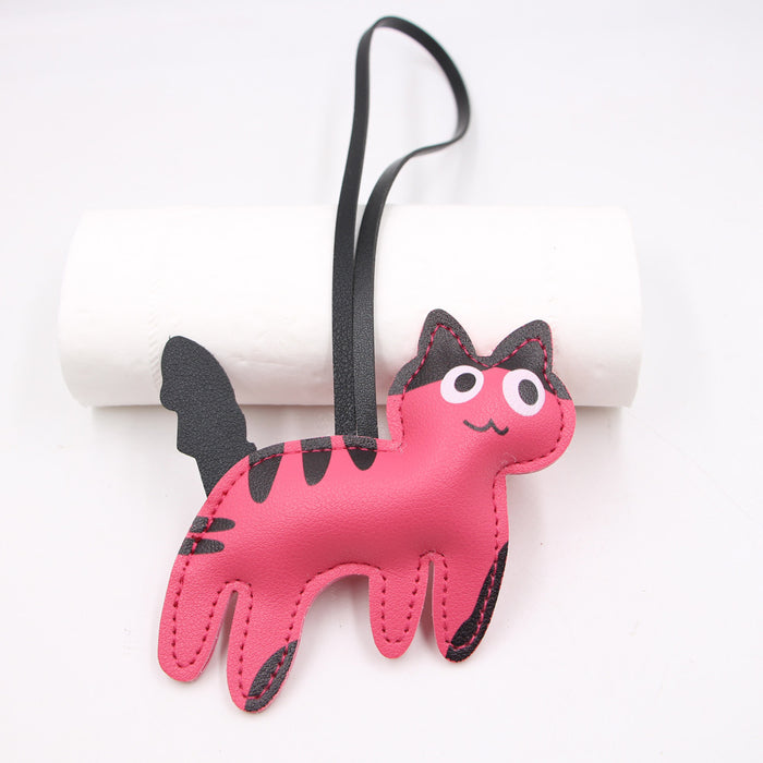 Wholesale Candy Cow Kitten Leather Backpack Pendant Kitten Hanging Clothing Jewelry