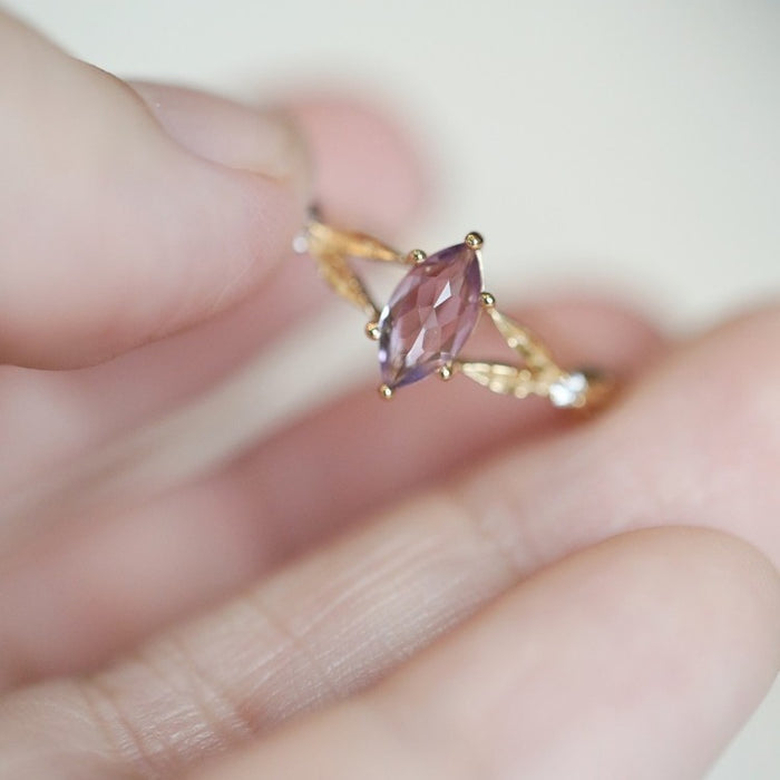 Wholesale Rose gemstone inlaid light luxury same style ring versatile