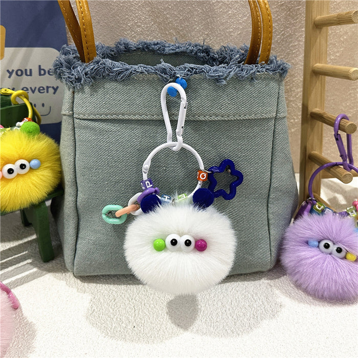Wholesale Cute Cartoon Keychain Cute Creative Small Coal Ball Plush Doll Schoolbag Pendant Student Doll Gift