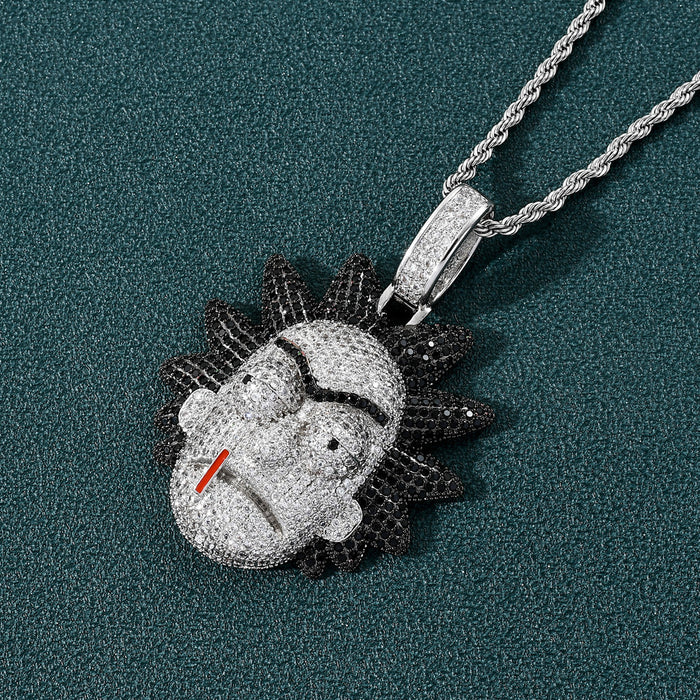 Wholesale cartoon Figure Micro-inlaid Hip-hop Necklace