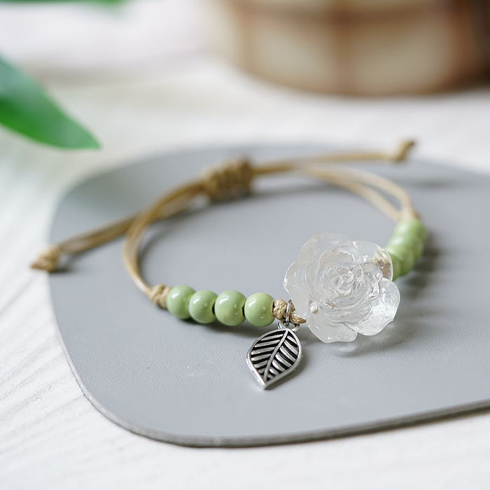 Wholesale Flower Woven Bracelet Ceramic Hand Rope Accessories