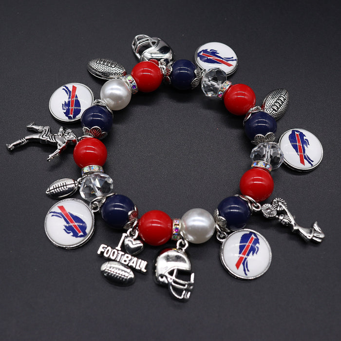 Wholesale Soccer Team Stretch Beaded Bracelet Unisex Steelers Saints