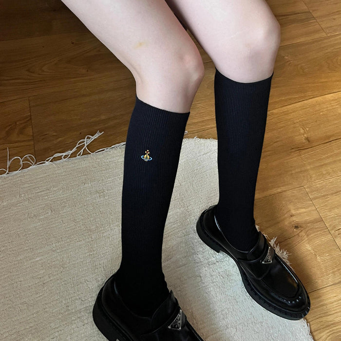 Wholesale Wearing calf socks, college style matching boots, slimming over the knee, pile up long tube