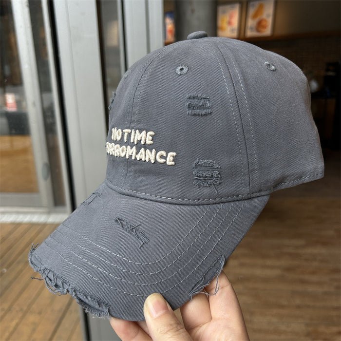 Wholesale Holed Baseball Cap Women's Letter Embroidered Cap large Wide Brim Soft Top