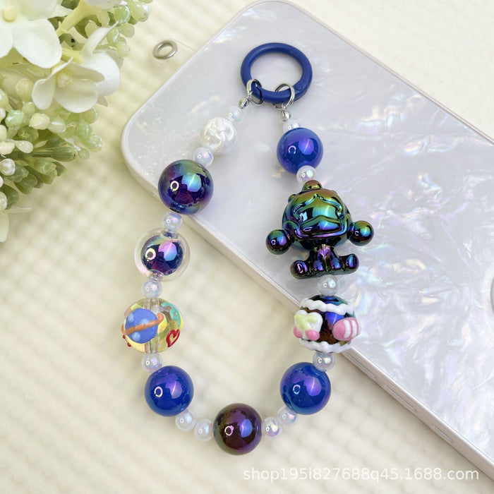 Wholesale Creative Cartoon Hand-painted Beads Mobile Phone Hanging Chain Bag Decorative Pendant DIY Accessories for Girlfriends