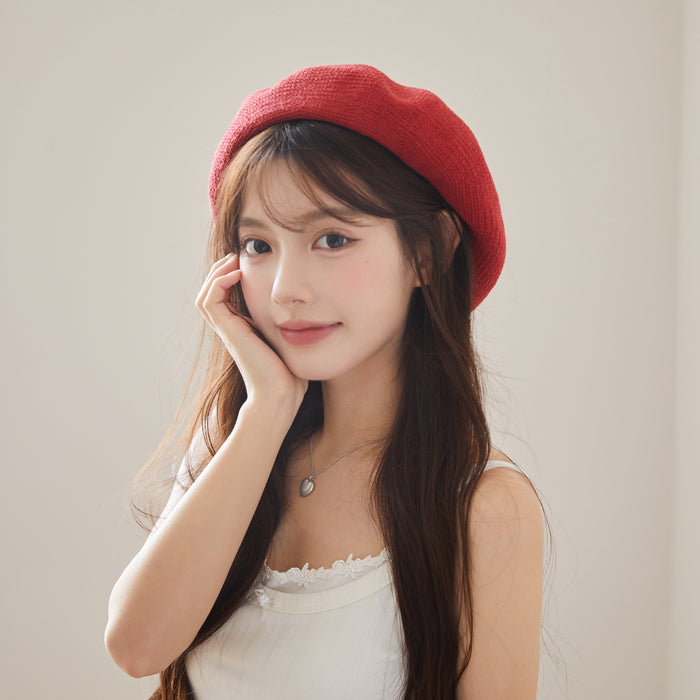 Wholesale Hollow out beret, breathable woven bud hat, sweet and versatile artist hat