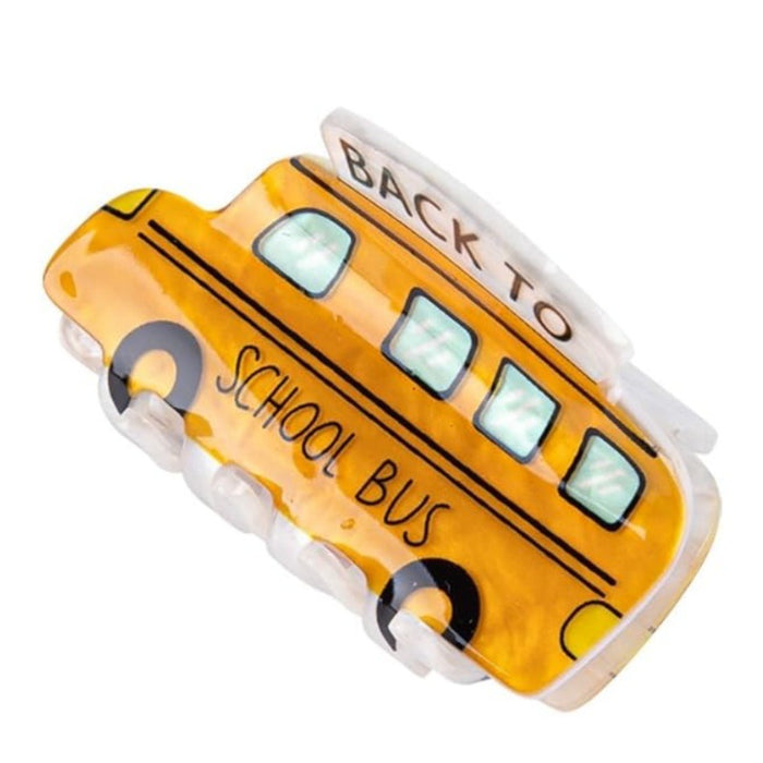 Wholesale Cute School Bus Clip Acrylic Pencil Shark Clip Computer Hairpin Apple Headwear Creative School Season Hair Accessories