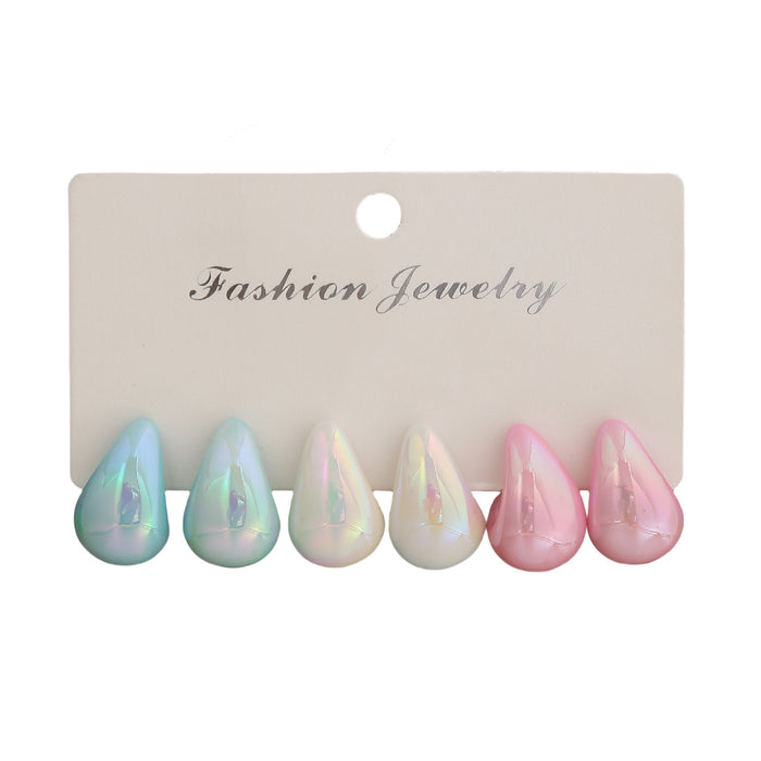 Wholesale Colorful water droplet earrings, fashionable and luxurious style earrings