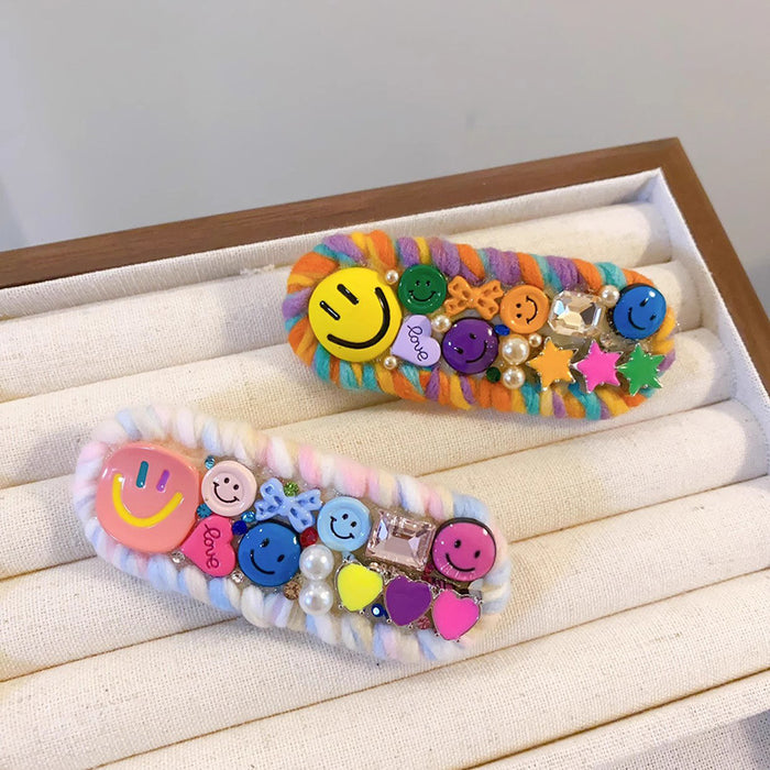 Wholesale cute smile face girl Hair Clips accessories