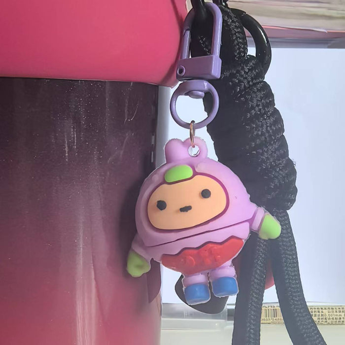 Wholesale Cartoon Doll Keychain Soft Glue Cute New Egg Key Ring Holiday Party Pendant Luggage Jewelry