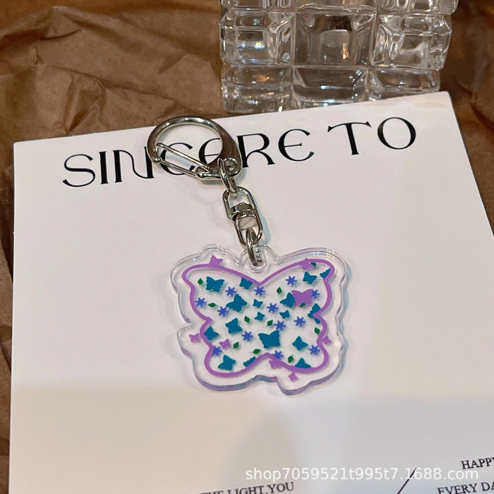 Wholesale Cute Keychain Double-sided Transparent Acrylic Girl Student Bag Accessories Children' s School Bag Couple' s Best Friend Pendant