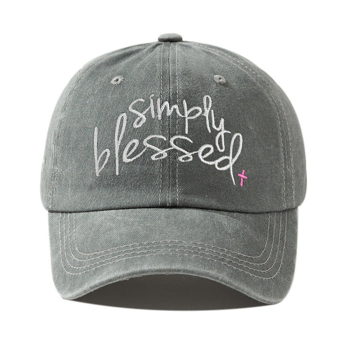 Wholesale Polyester Embroidered English Letters Washed Distressed Baseball Cap JDC-FH-BDe006
