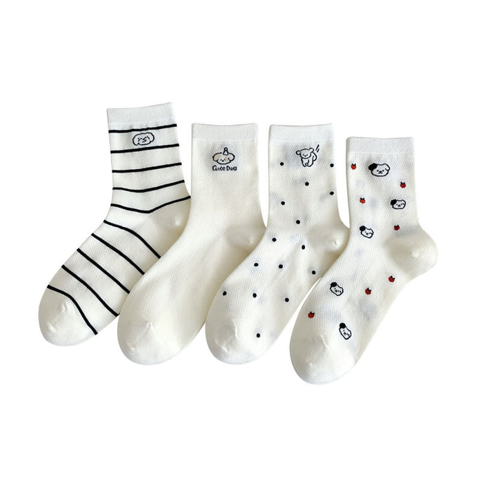 Wholesale Socks, mid tube women's socks, thin mesh, cute cartoon socks, cotton socks