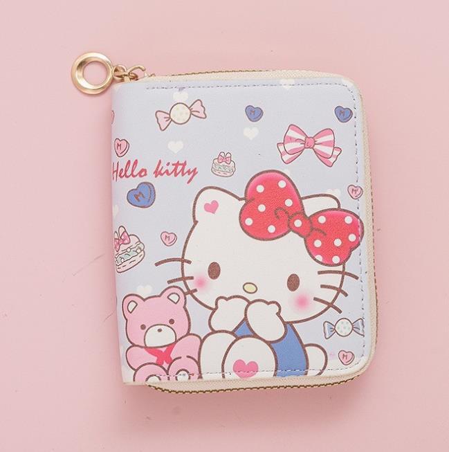 Wholesale Cute Short Waterproof Zip Wallet with Kitten Design