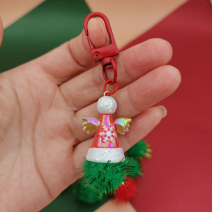 Wholesale Christmas Mobile Phone Pendant Cute  Bag Pendant Snowflake Christmas Tree Keychain Hanging Chain