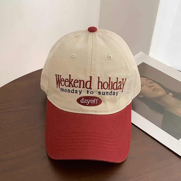 Wholesale Baseball cap retro color blocked versatile soft top duckbill cap